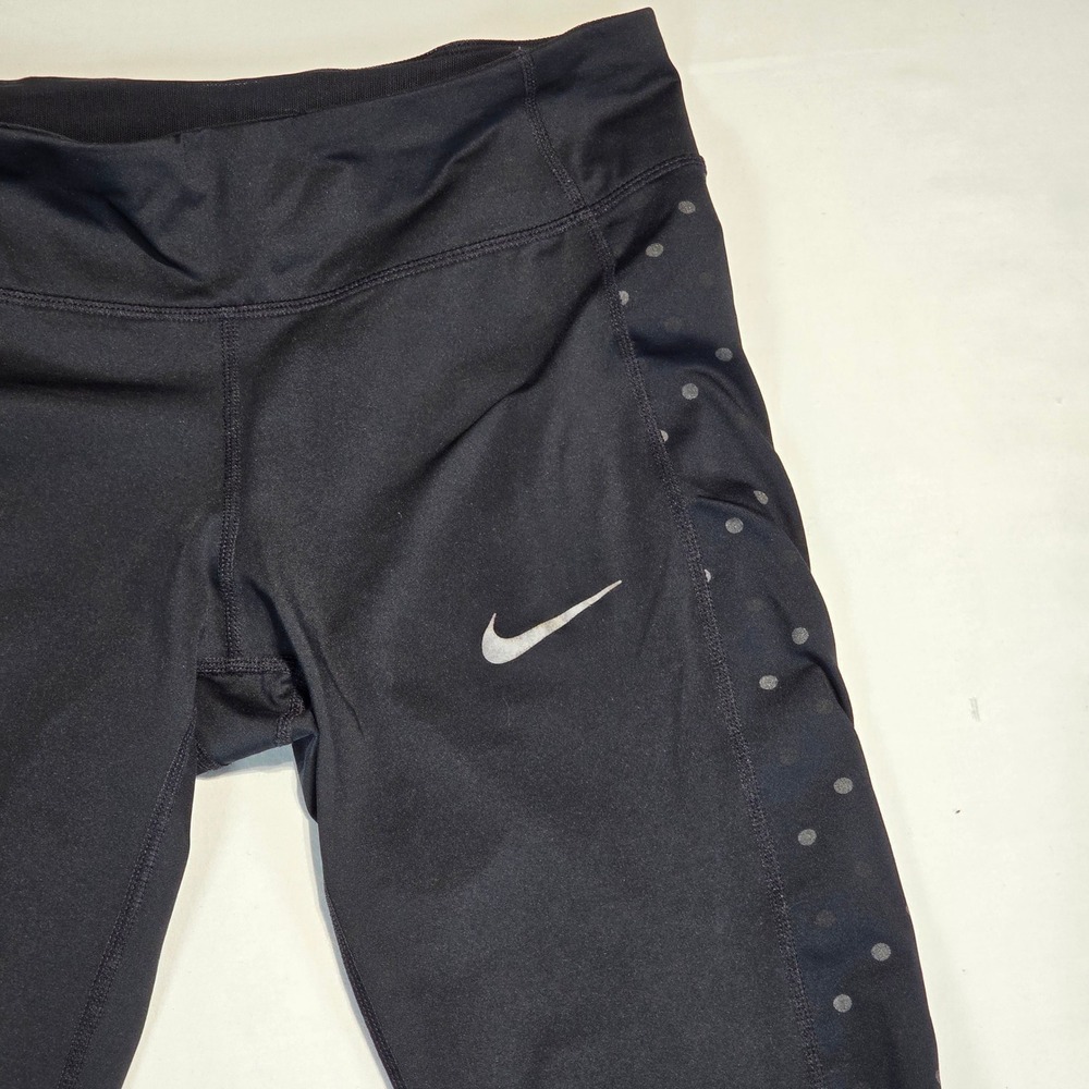 Nike Dri-FIT Womens Black Reflective Polka Dot Running Leggings CJ5567-10 Size M - Picture 9 of 16